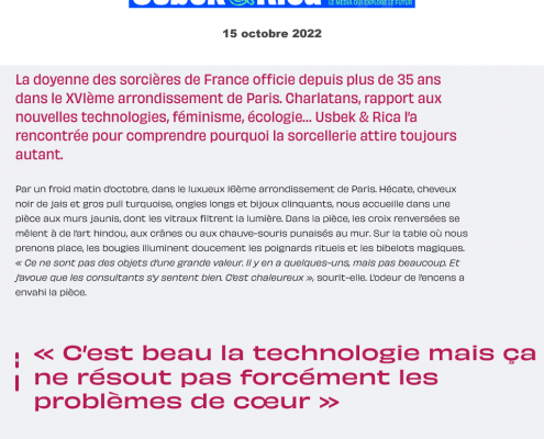 La doyenne des sorcières de France officie depuis plus de 35 ans